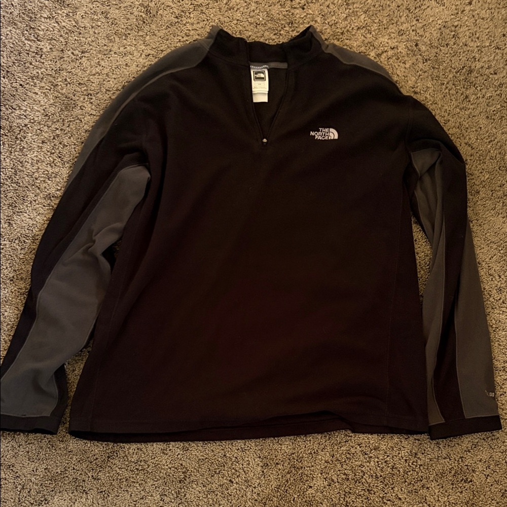 The North Face Black and Gray Quarter-Zip Top